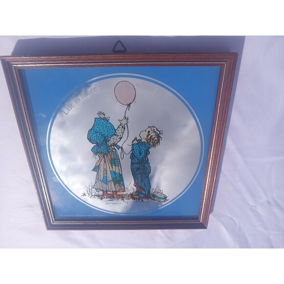 Holly Hobbie Mirror Set Vintage 1970s Decorated And Frames Made In England - Picture 7 of 9